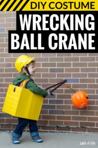 DIY Kids Construction Costume - Wrecking Ball Crane Costume by Scratch and Stitch