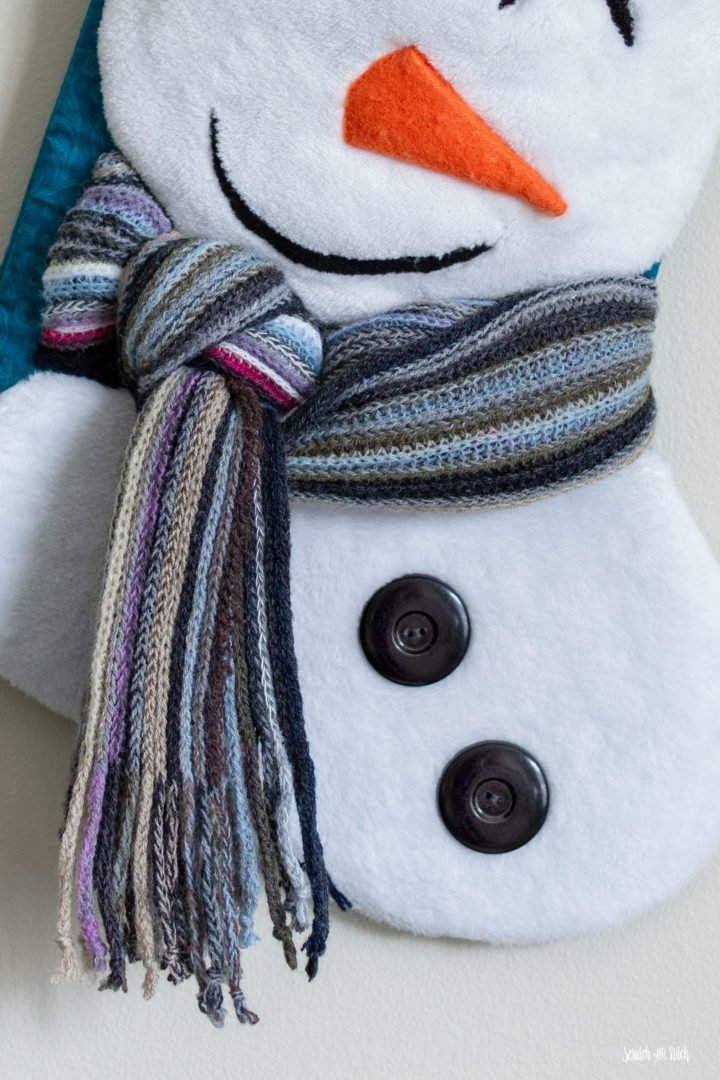 Snowman Stocking Pattern - Adding Scarf