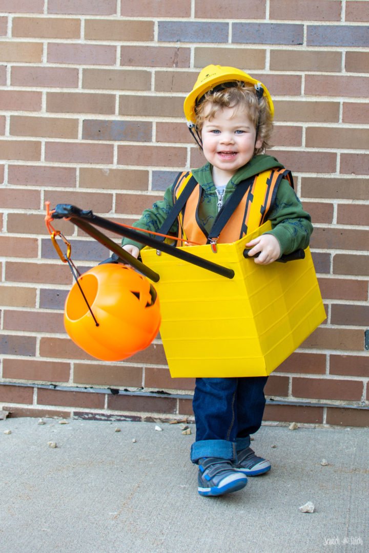 Toddler DIY Construction Costume - Wrecking Ball Crane by Scratch and Stitch