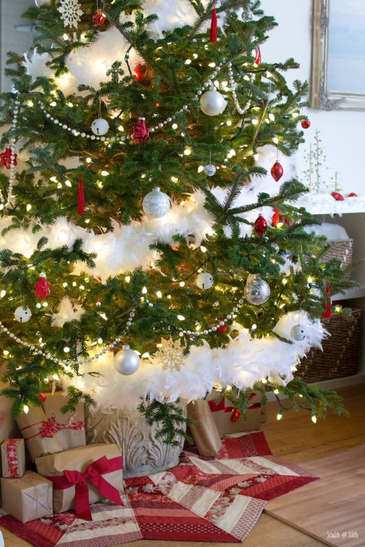 White Snowy Christmas Tree Decorations