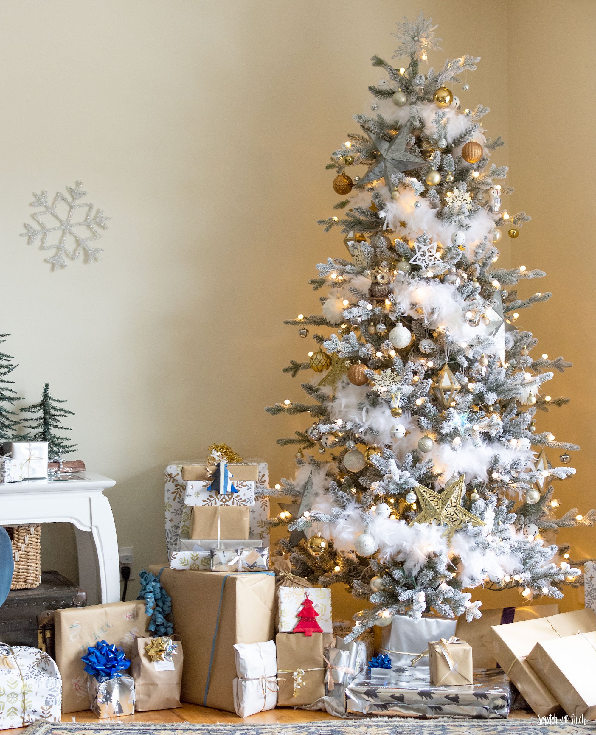 DIY Flocked Christmas Tree on a Budget