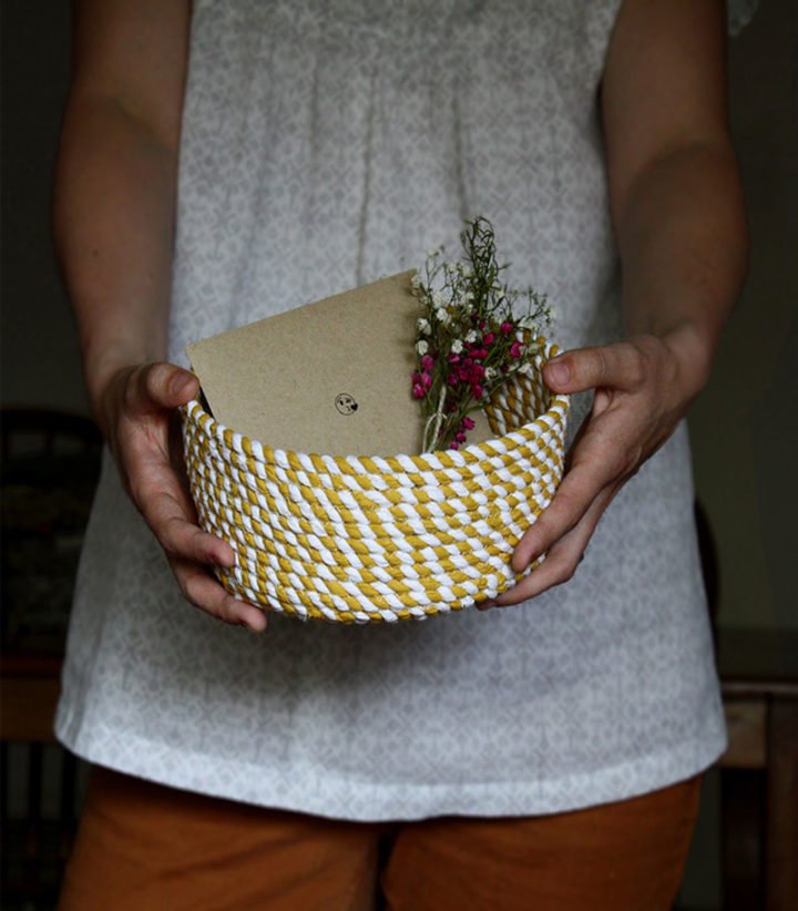 DIY Rope Basket From Recycled Box