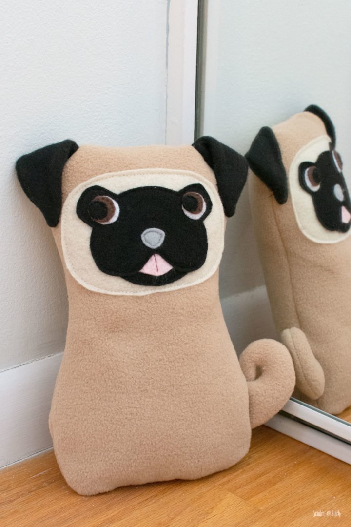 Plush Pug Dog Stuffed Animal Sewing Pattern | Scratch and Stitch