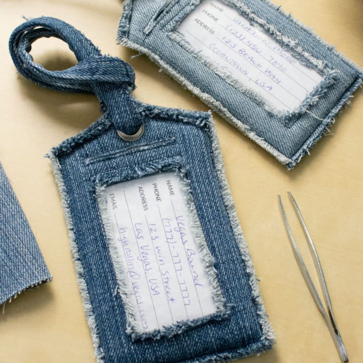 Upcycled Denim Luggage Tags Sewing Pattern