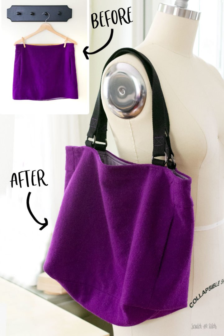Upcycled Clothing - Tote Bag from a Skirt