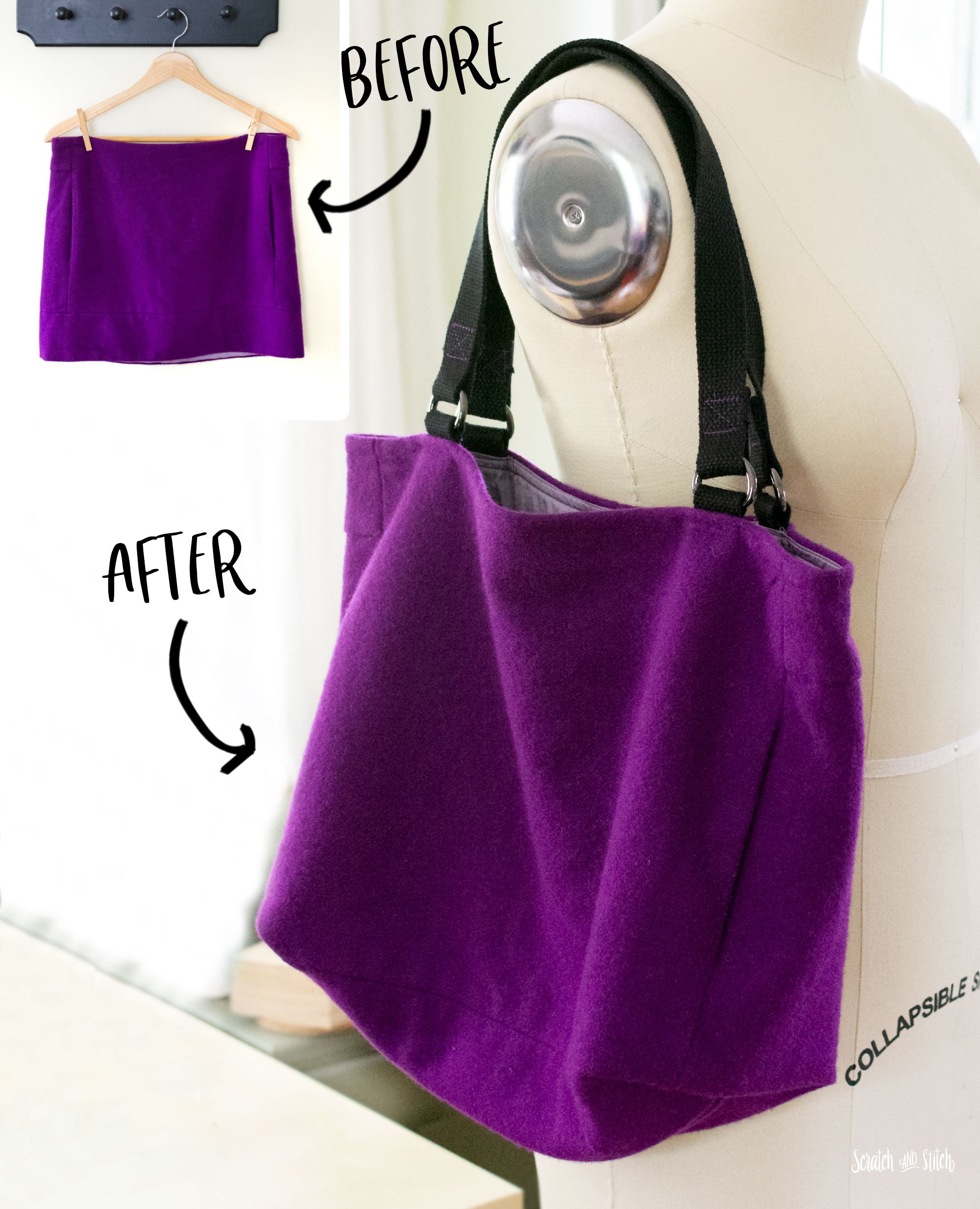 How to sew a cute new tote bag using denim scraps
