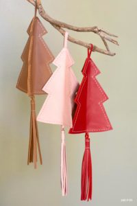 Leather Christmas Tree Ornaments