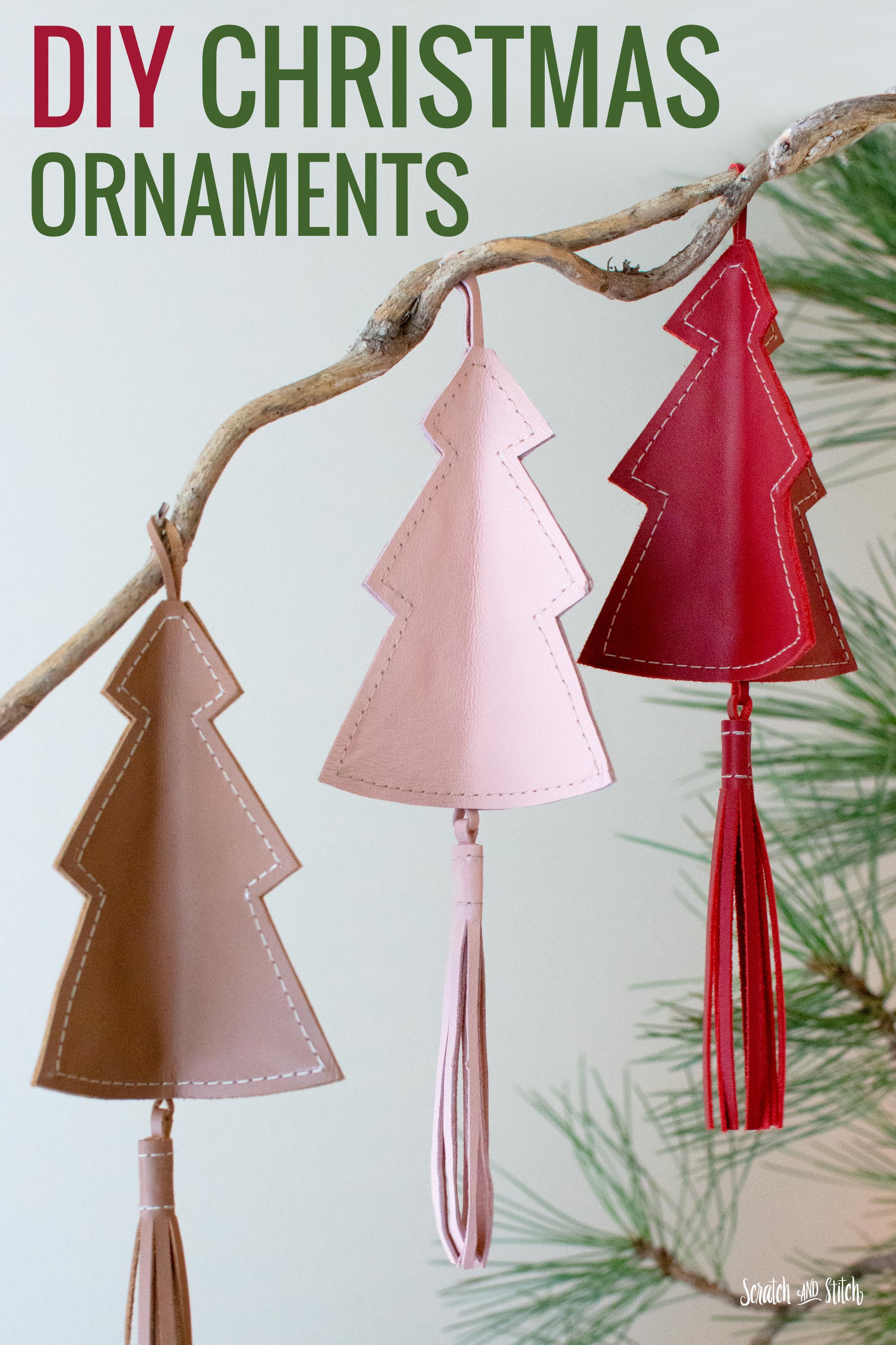 Leather Christmas Ornaments | Free Template and .SVG Download