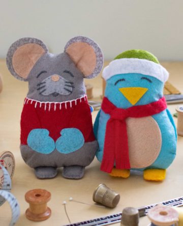 Bird and Mouse Free Stuffed Animal Sewing Patterns