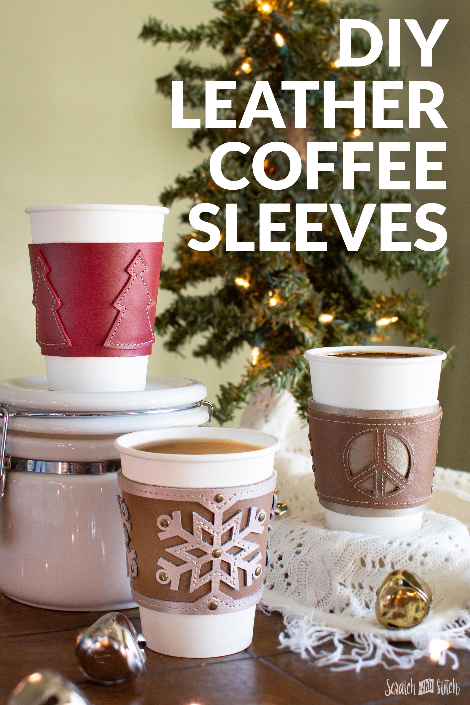 How to Make A Leather Coffee Cup Holder - 3 Ways with Free Pattern and ...
