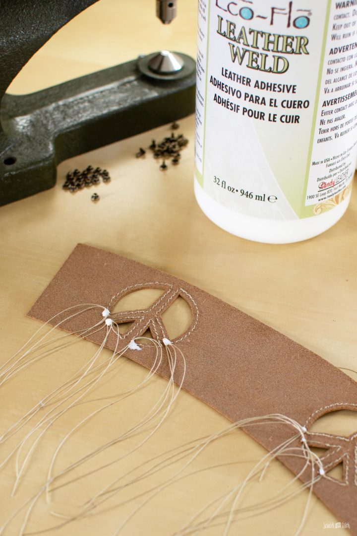 Using Leather Glue to Secure Thread Knots