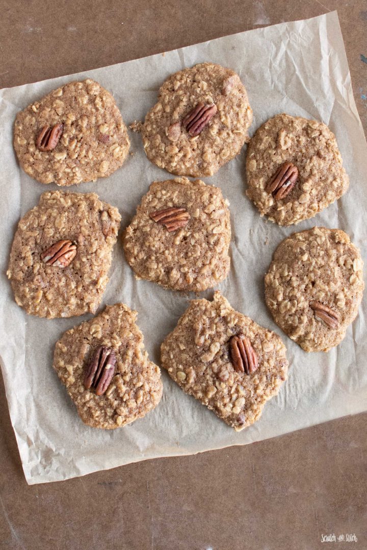 Healthy Maple Pecan Oatmeal Cookies