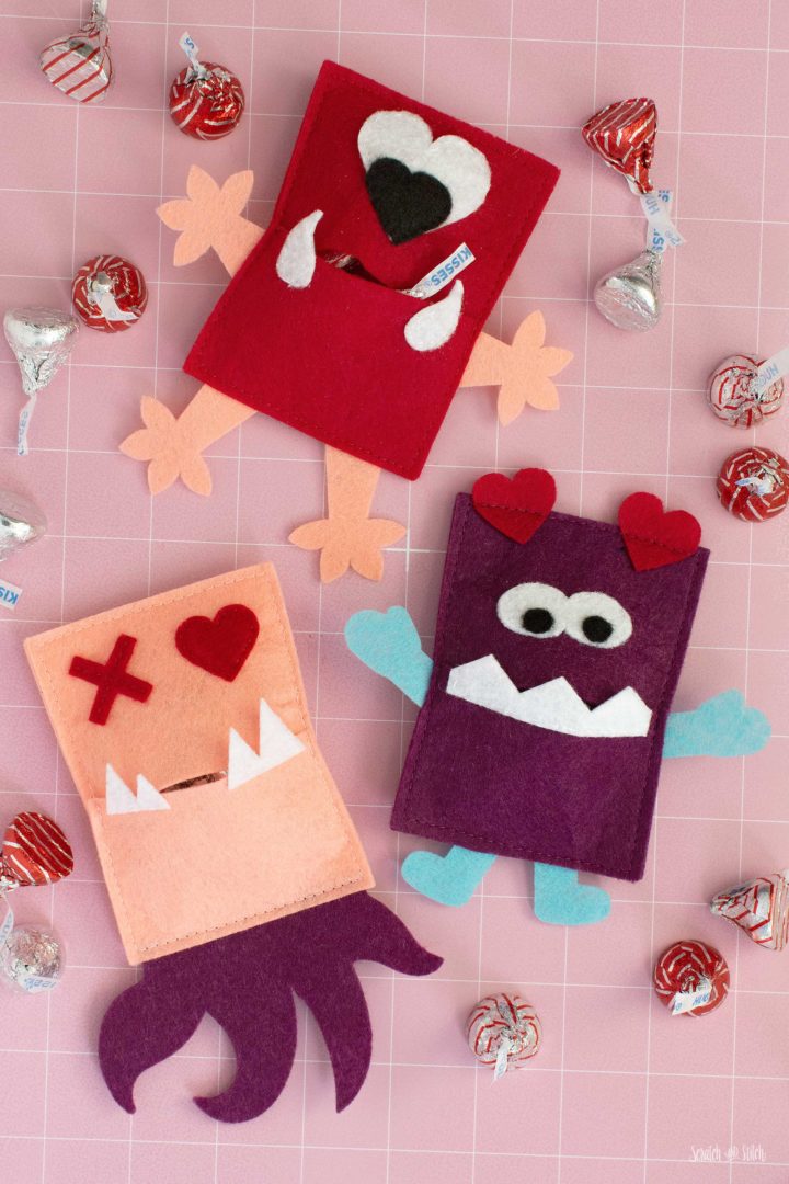 DIY Valentine Gifts | Felt Candy Monsters