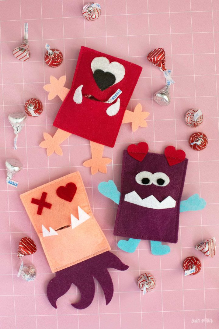 DIY Valentine Gifts Candy Monsters