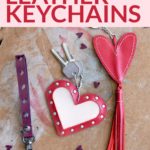 DIY Cricut Leather Heart Keychains