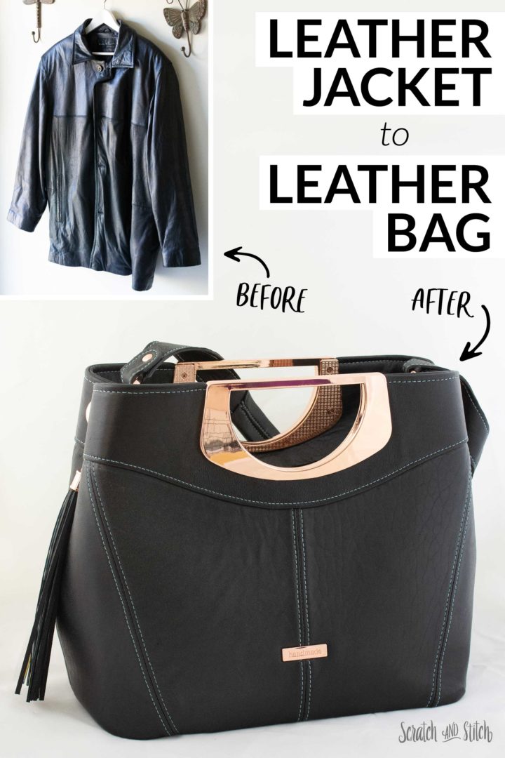 DIY Leather Bag from a Leather Jacket Refashion
