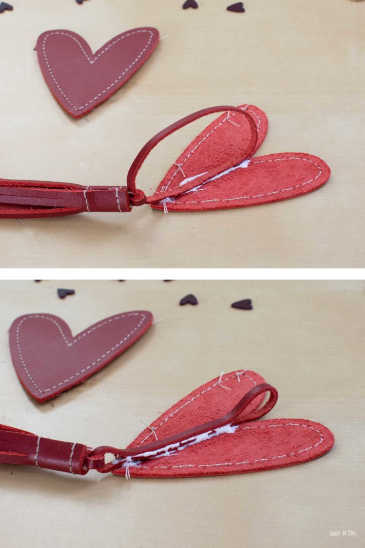 DIY Leather Heart Keychains