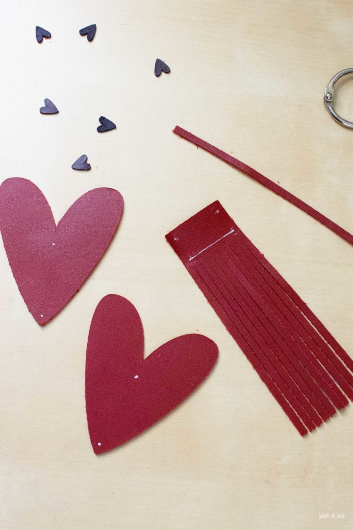 DIY Leather Tassel Heart Keychain