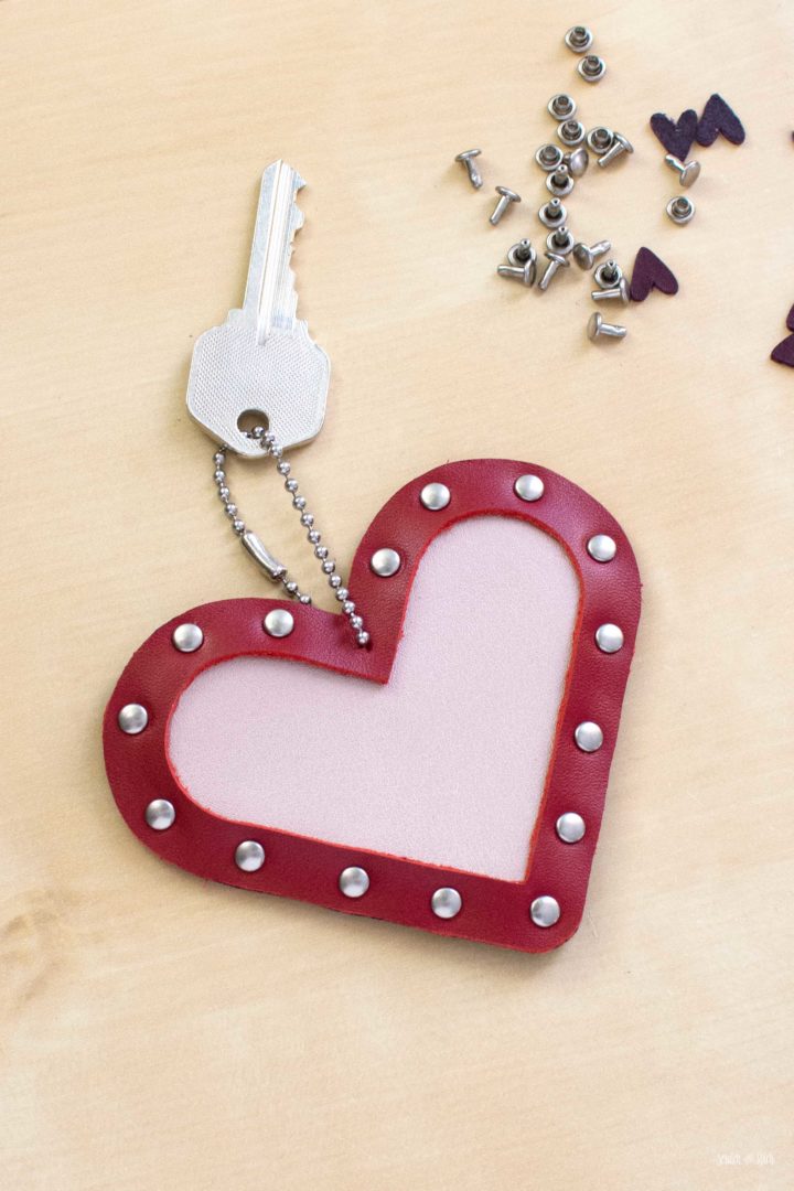 DIY Valentine Gifts | Leather Heart Keychain