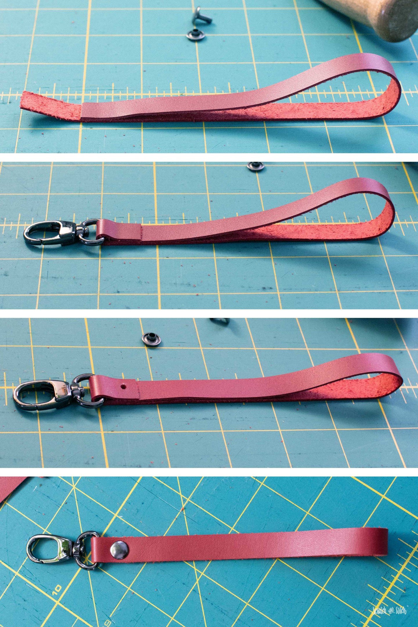 XOXO Leather Wristlet | PDF + SVG | Scratch and Stitch