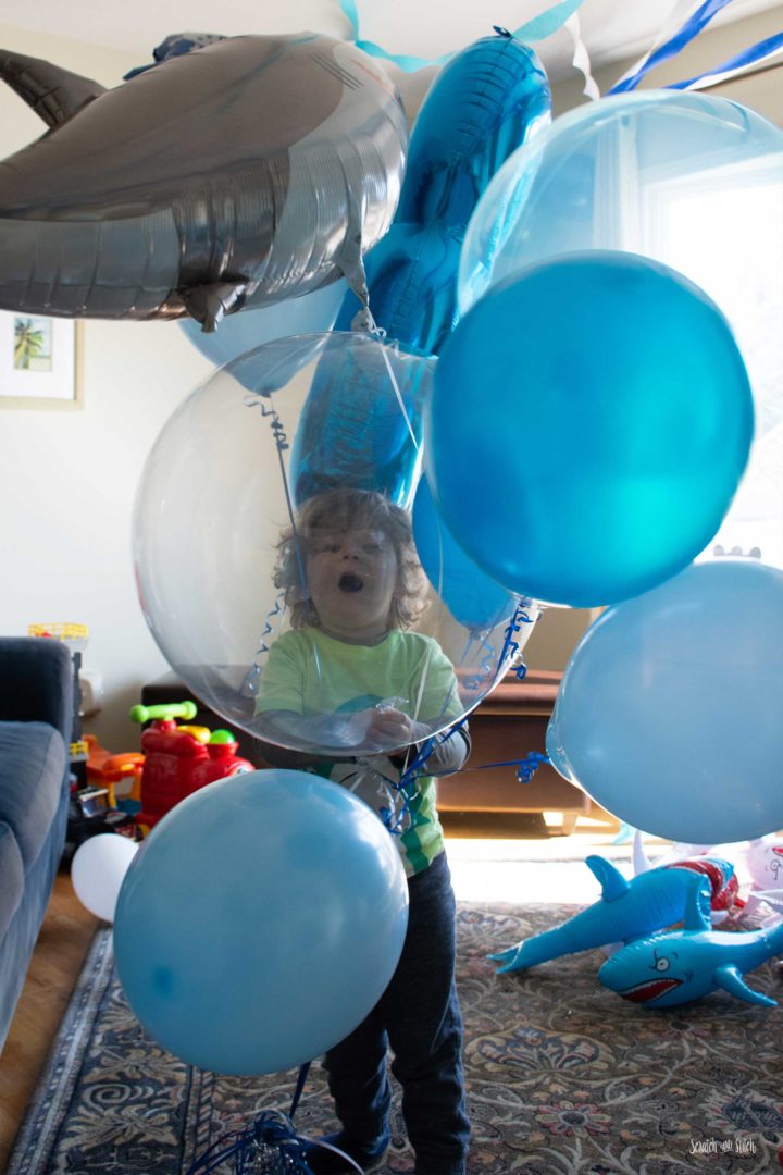 Shark Birthday Party Balloons