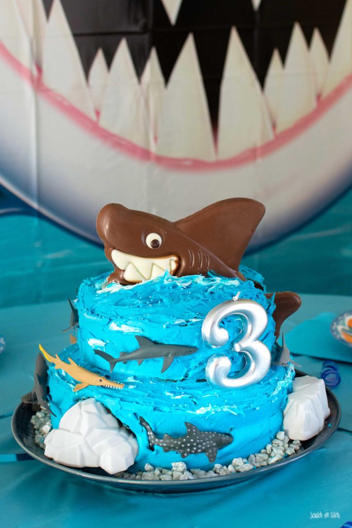 Shark Cake for Shark Party Birthday Theme 