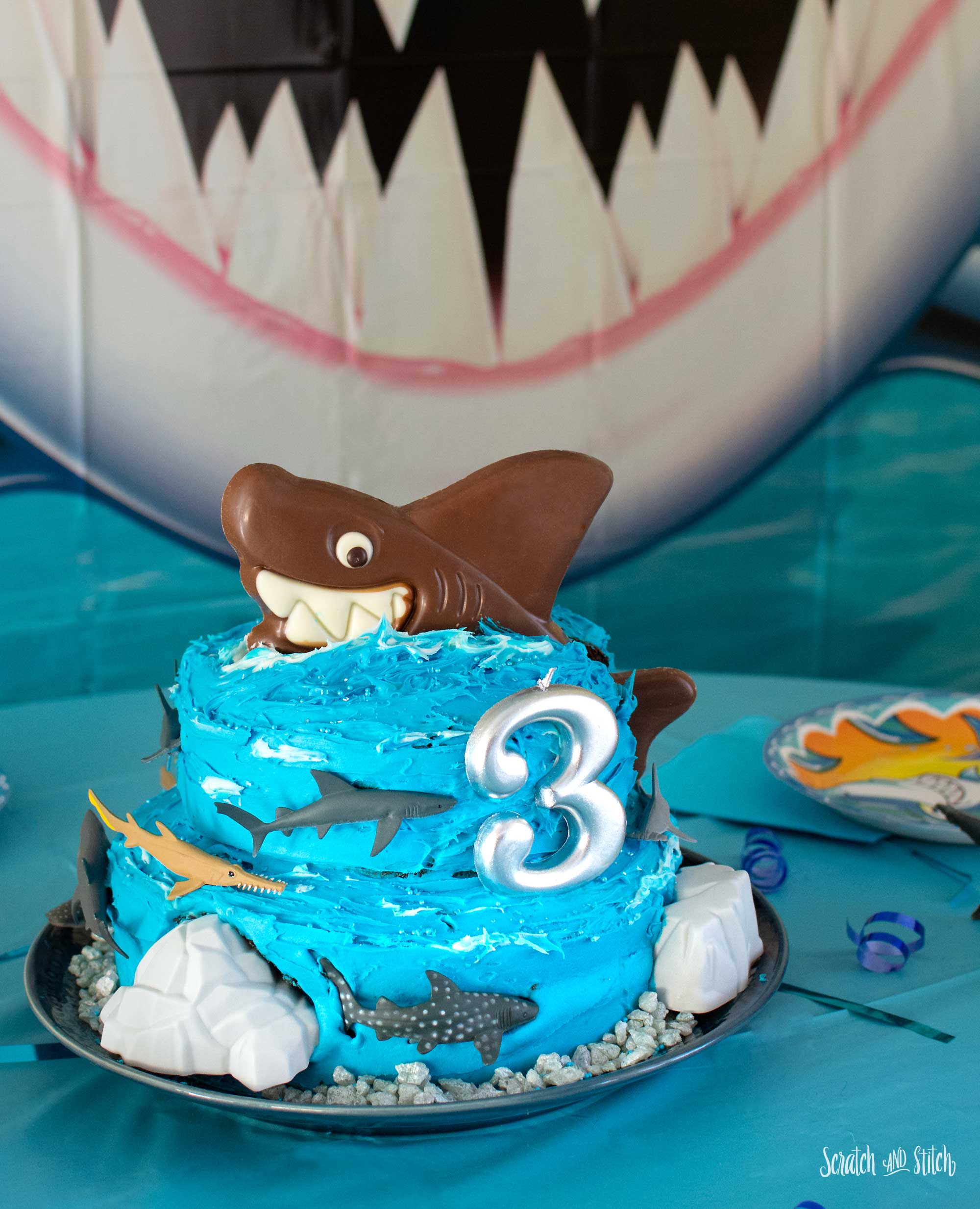 Shark Birthday Party - Cake, Decorations, and Games