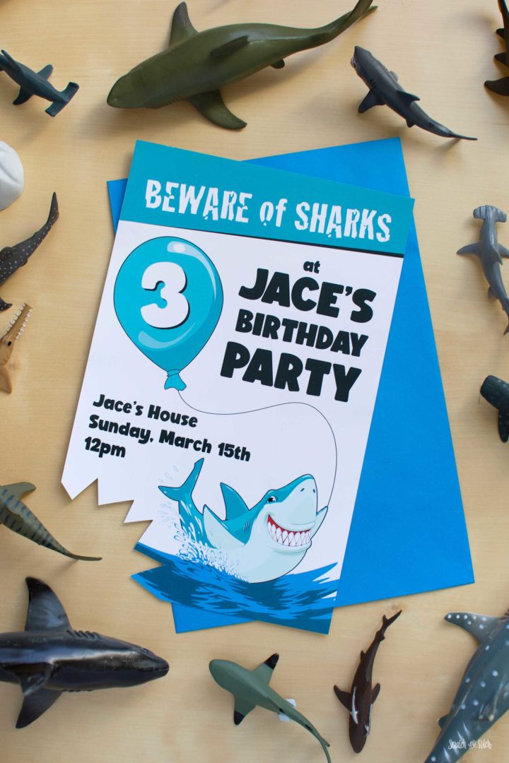 Shark Party Invitations