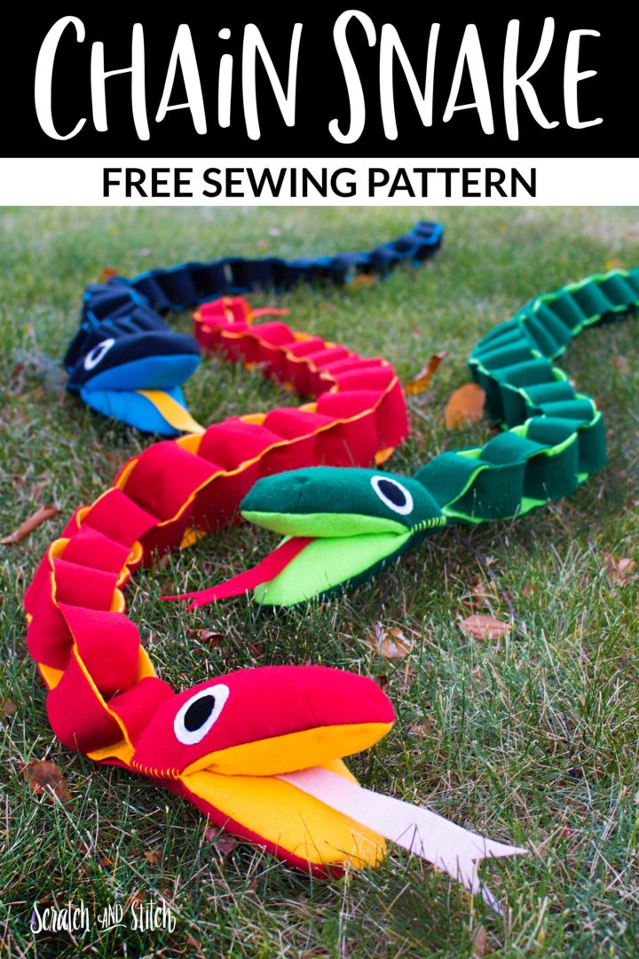 Free Plush Sewing Pattern - Felt Chain Snake