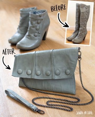 Upcycled Leather Boots to Clutch