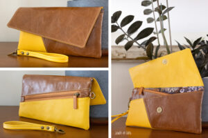 Beginner Leather Bag Sewing Pattern - Lapel Clutch