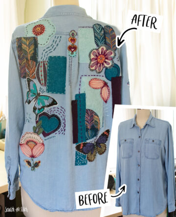 Denim Shirt Refashion - Before and After