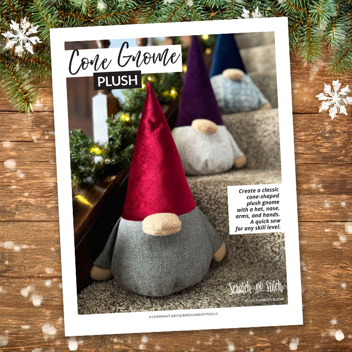 cone gnome sewing pattern cover