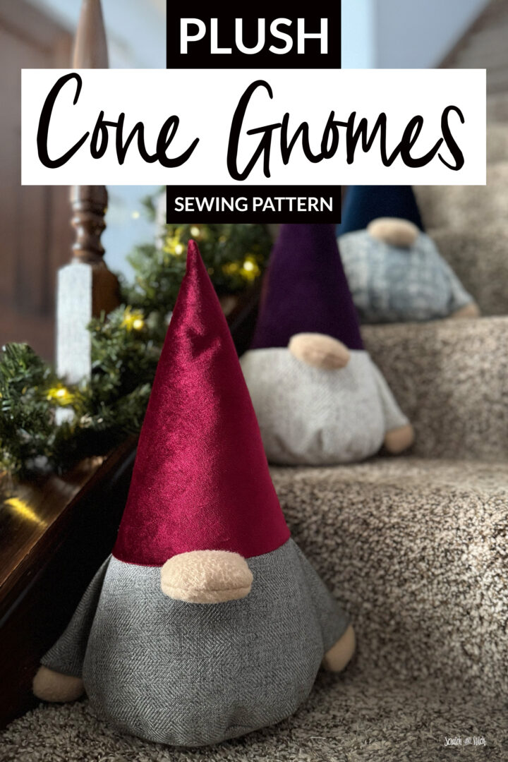 Plush Cone Gnomes Sewing Pattern with Video Tutorial