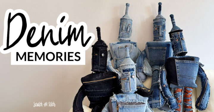 denim memory robot stuffed animals